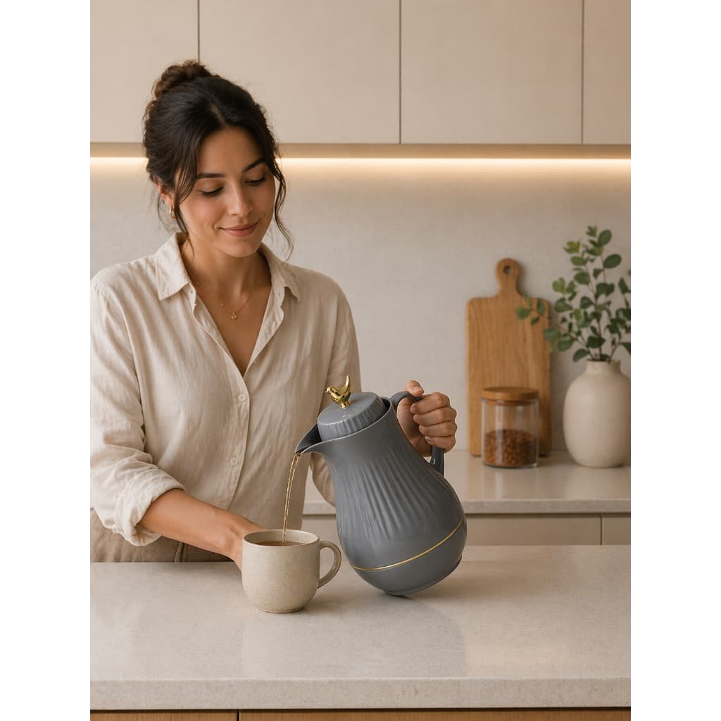 Garrafa Térmica Inox 1L Café Chá Resistente Conserva Temperatura Ambiente