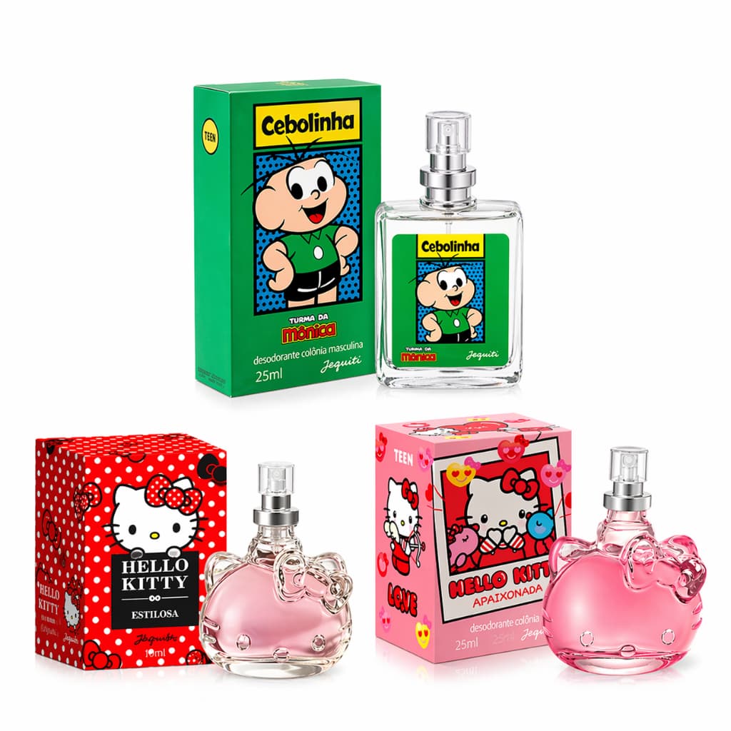 Kit Perfumes Cebolinha + Hello Kitty Jequiti | Fragrâncias Irresistíveis | Presente Perfeito 🎁💖