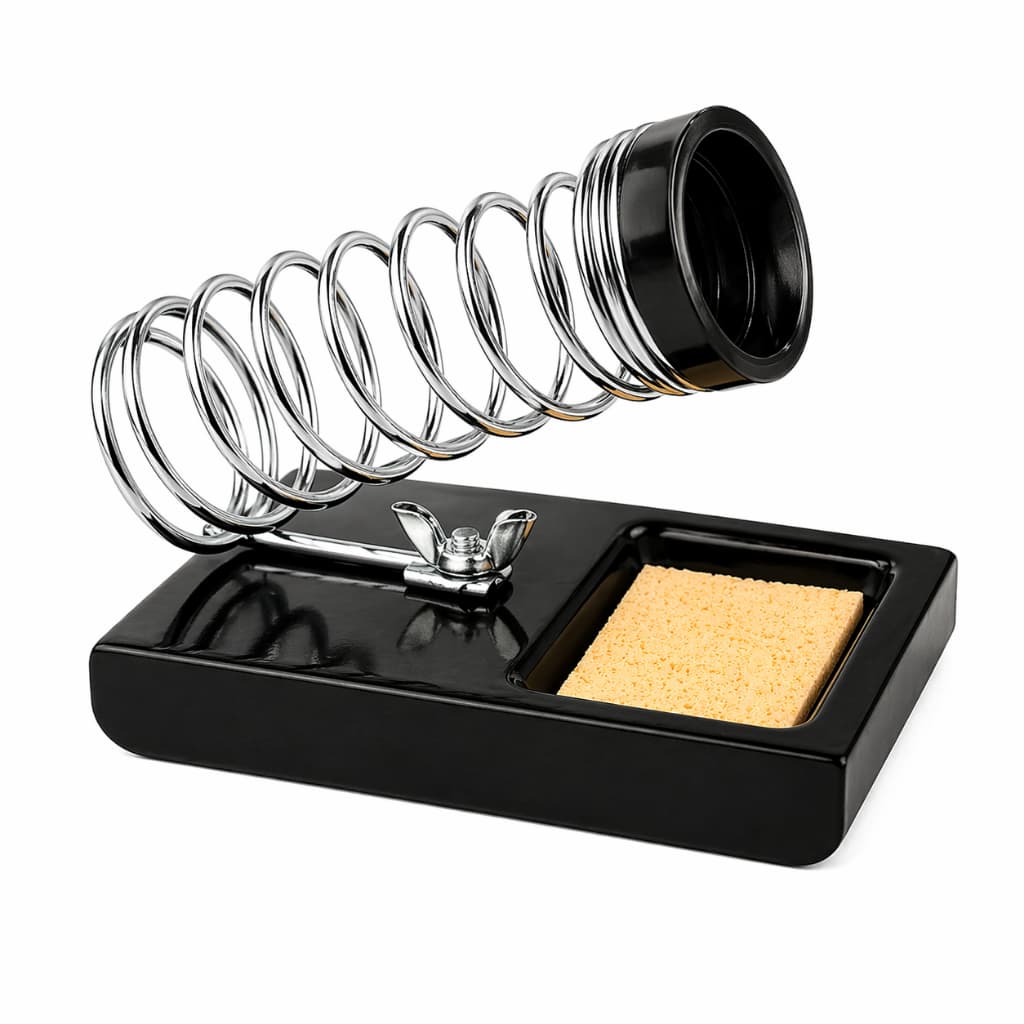Suporte para Ferro de Soldar com Mola HSF-10 + Base com Esponja – Evita Queimaduras