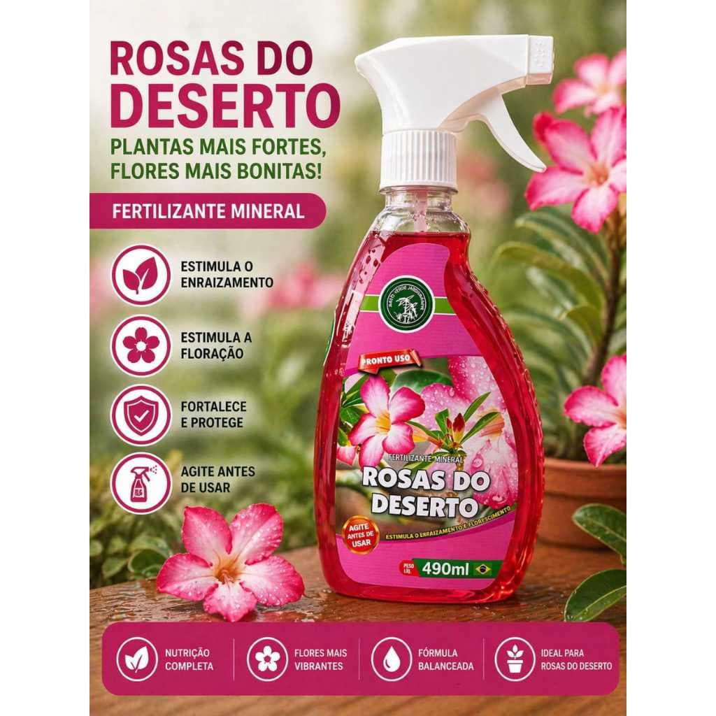 FERTILIZANTE PRONTO P/USO ROSA DO DESERTO Planta Jardinagem Mato verde