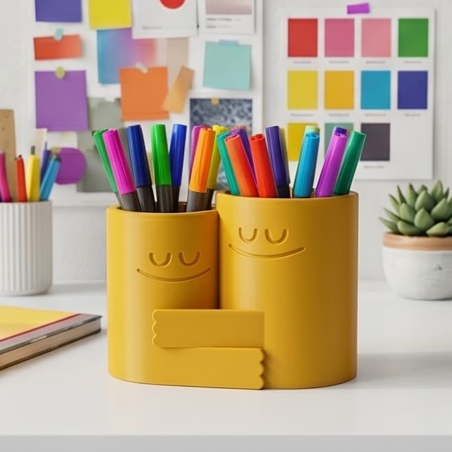Porta Canetas Decorativo Grande Abraço Organizador de Mesa Fofo
