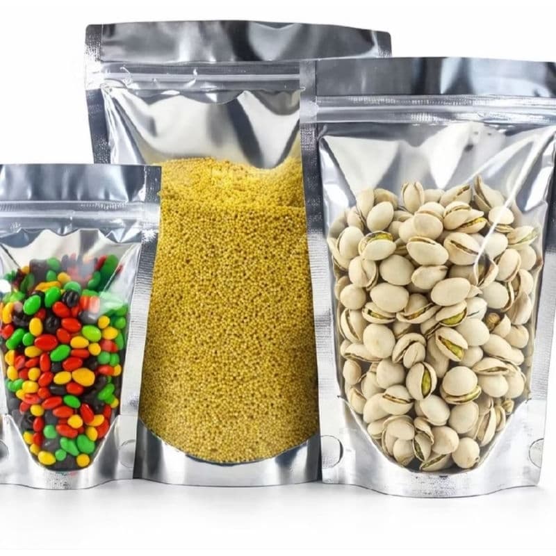 Saco Stand UP Pouch 50 Unidades Metalizado Para Colocar Alimentos. Entregar Rápida.