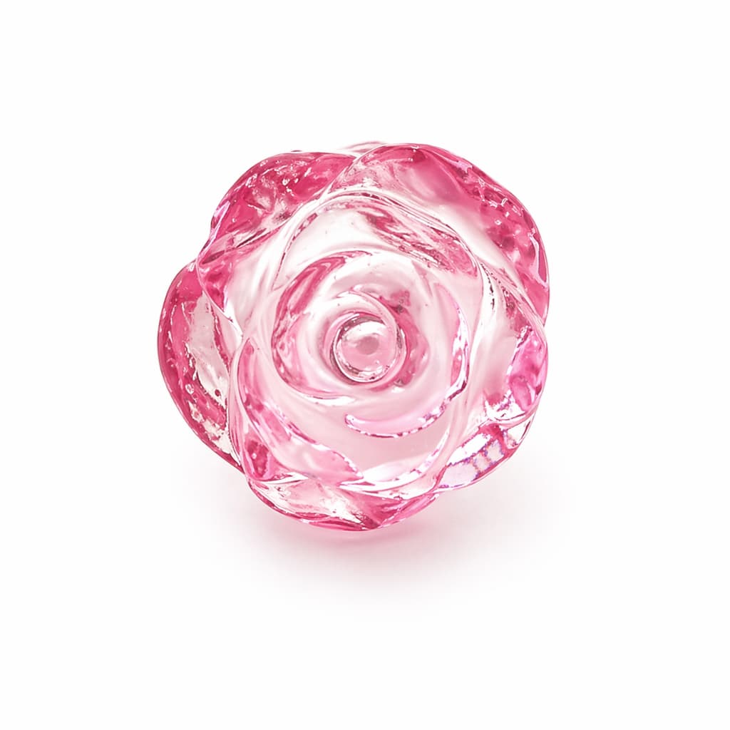Puxador de Gaveta Flor Rosa Cristal  Resina Infantil Luxo Puxador Decorativo para Móveis  Penteadeiras Quarto Menina