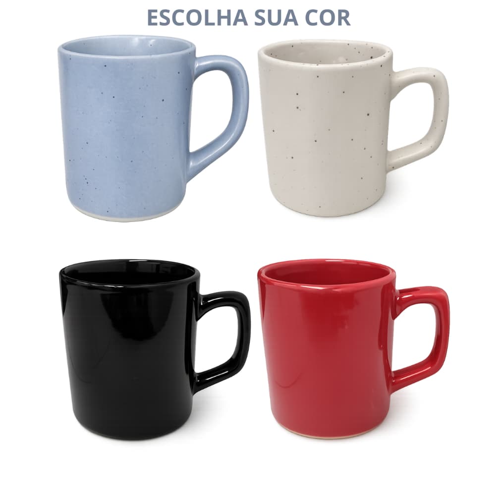 Jogo 4 Xícaras Cerâmicas 90ml Xicara Café Chá Caneca