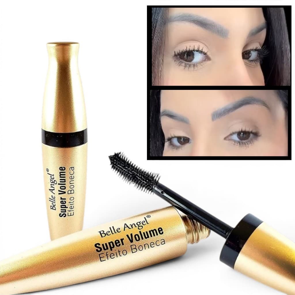 Rímel Belle Angel Super Volume Efeito Boneca – Cílios Longos, Definidos e de Longa Duração
