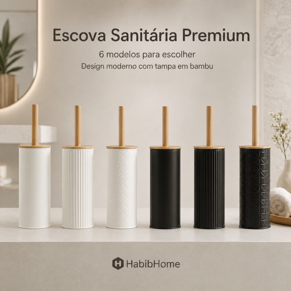Escova Sanitária com Suporte para Banheiro – Design Moderno e Elegante