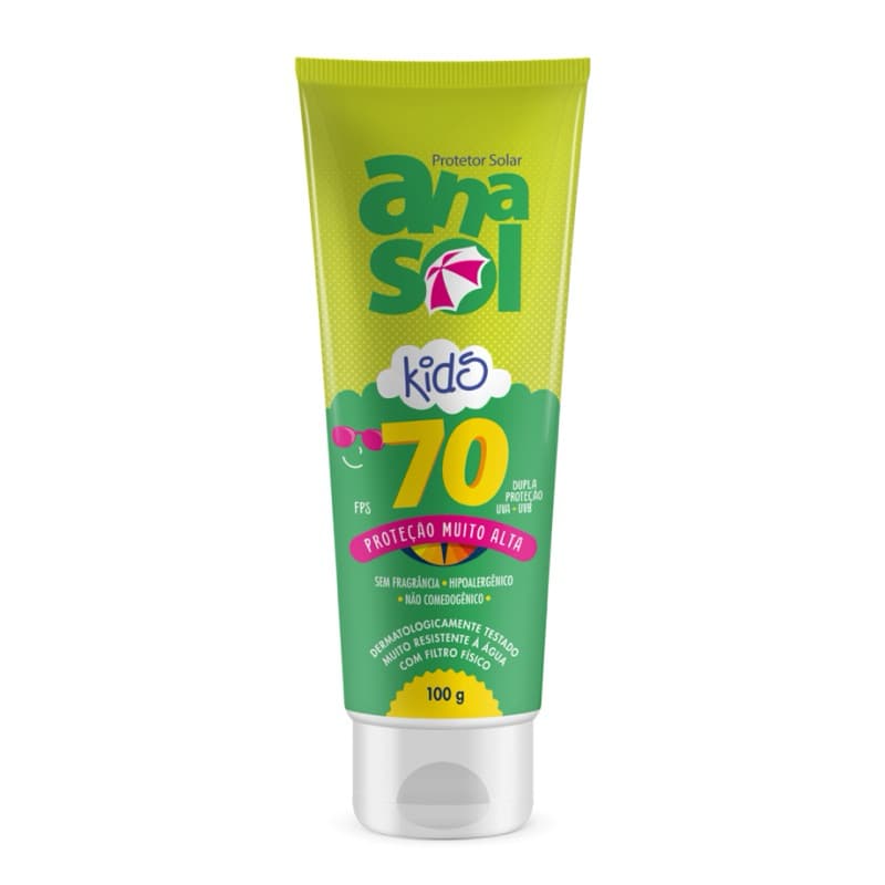 Protetor Solar Infantil Anasol Kids FPS 70 100g UVA UVB Muito Alta Proteção Hipoalergênico