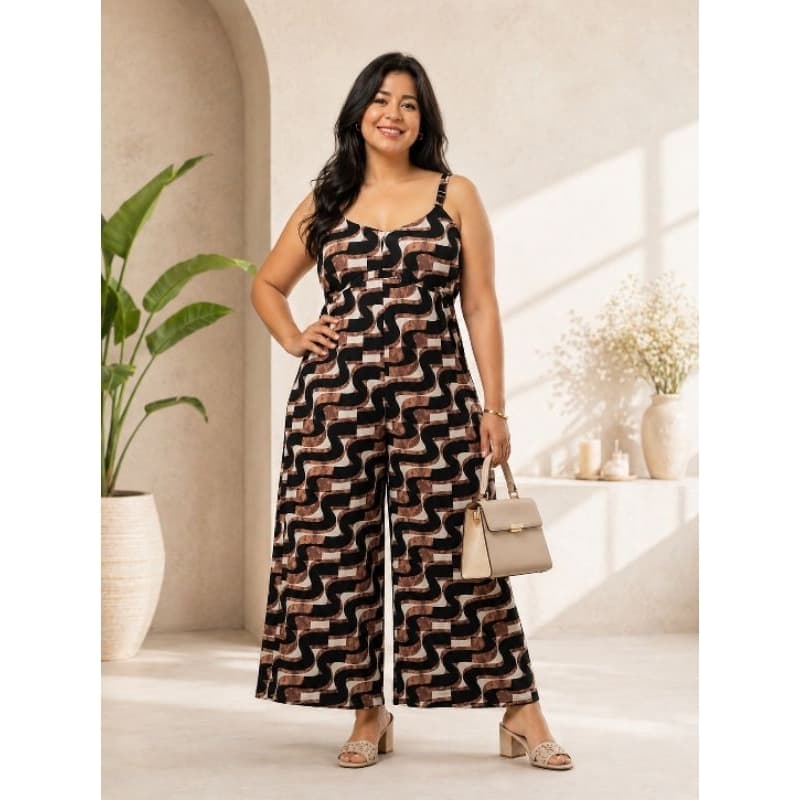 Macacão Feminino Longo Estampado Elegante Moda Feminina envio rápido promoção