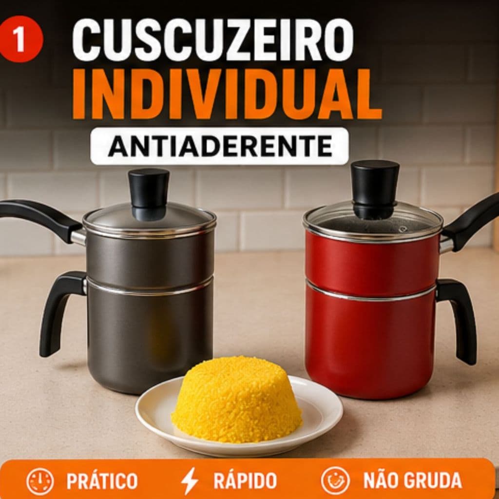 Cuscuzeiro Antiaderente Individual Pequeno Alumínio Prático e Durável