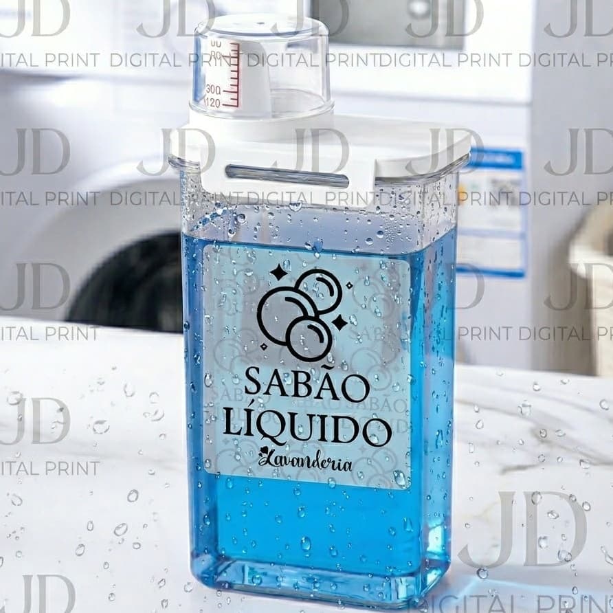 Kit 24 Etiquetas Transparentes Lavanderia - Adesivo Organizador de Produtos de Limpeza Moderna 7x7cm