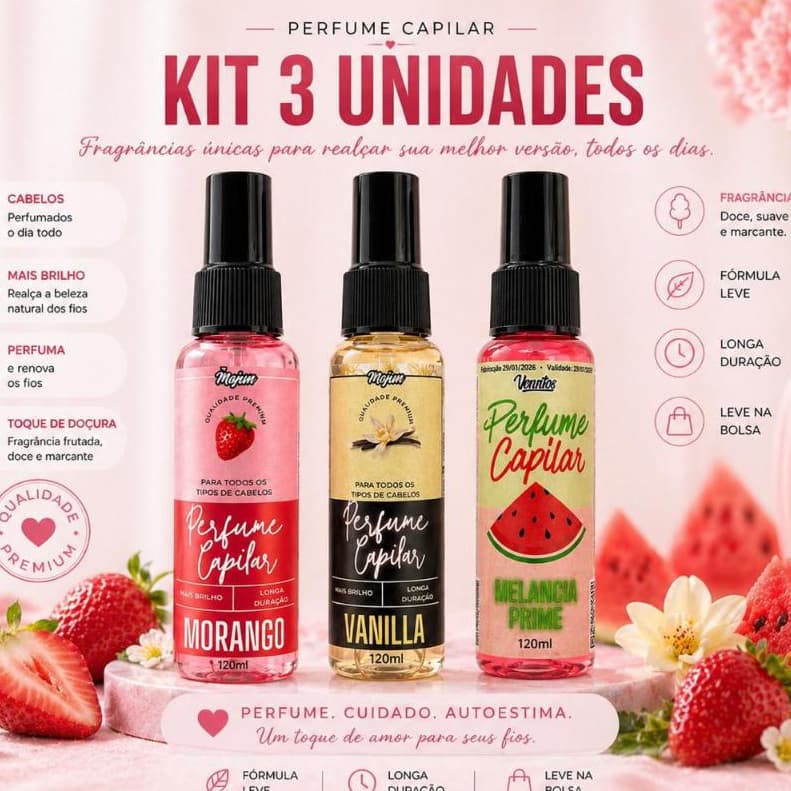KIT PERFUME CAPILAR (CABELO FEMININO E MASCULINO)