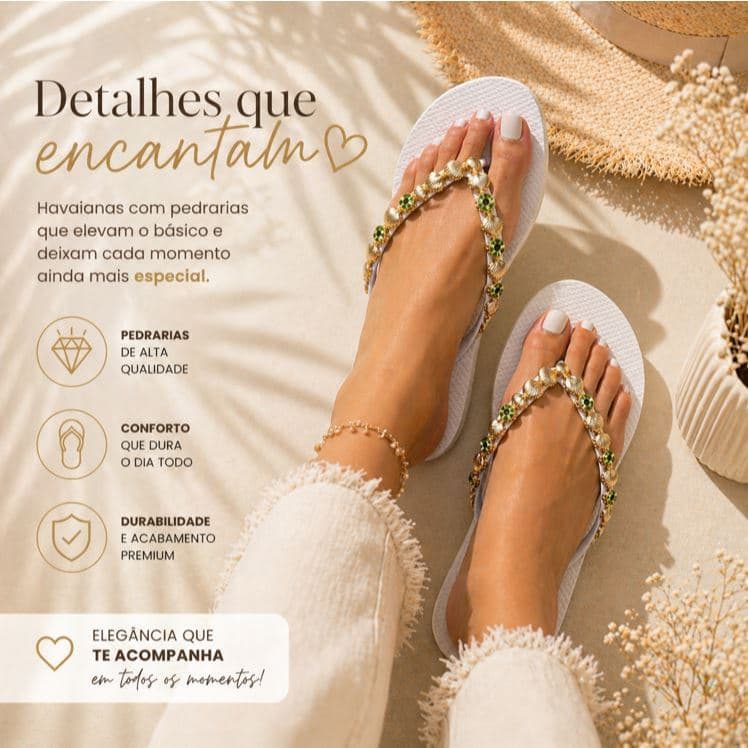 Chinelo Feminino Brasil Tropical Antiderrapante Conforto Verão Praia Moda Casual Leve