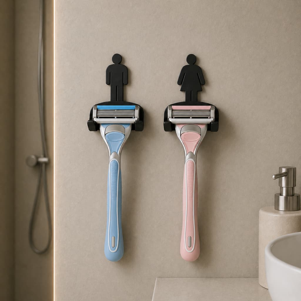 Suporte De Lâmina De Barbear Dele Dela Conjunto Kit Feminino Masculino Parede Banheiro Organizador