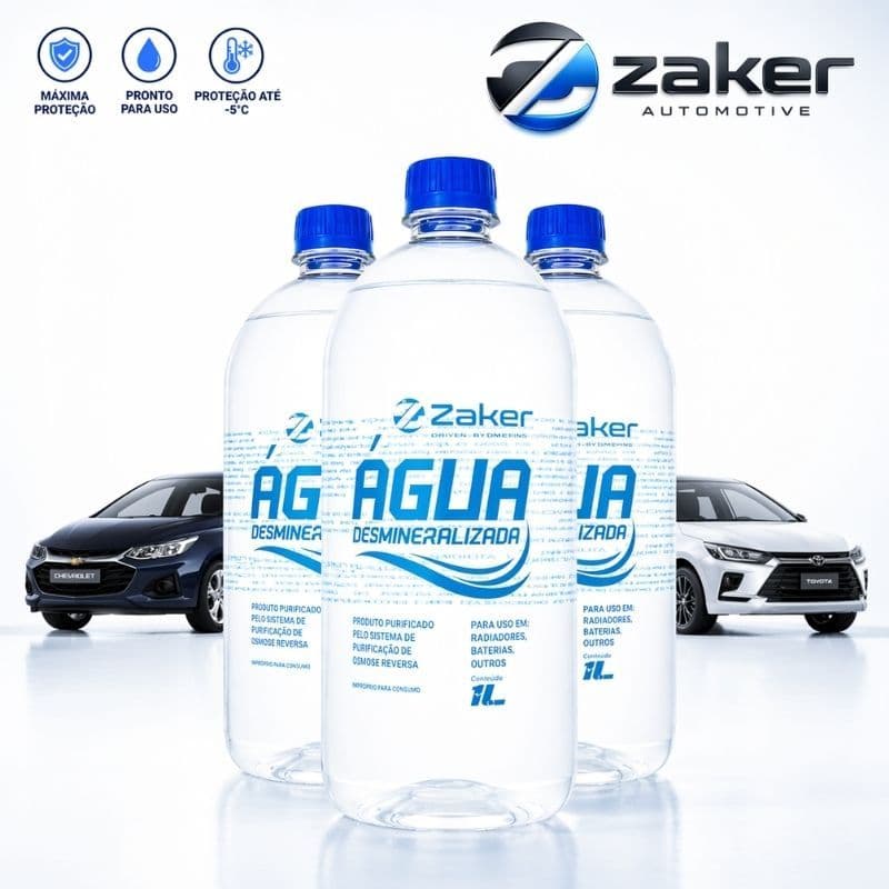 Kit 3L Água Desmineralizada 3x1L Para Radiador Bateria Carro Moto