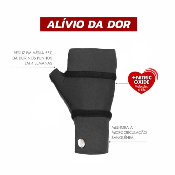 Luva Compressiva Invel Active LIN Curta com Infravermelho - Alívio e Circulação - Unissex