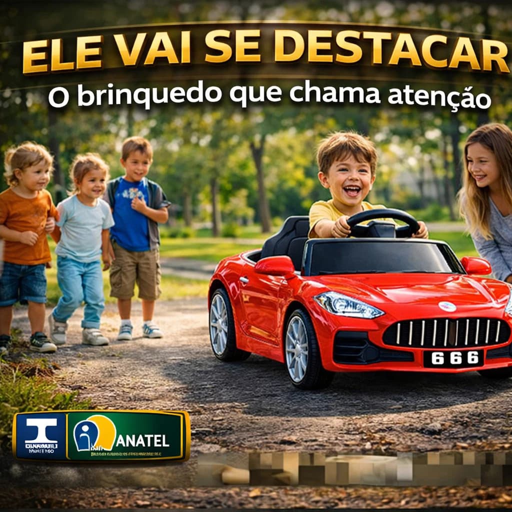 Mini Carro Elétrico Infantil Motor 6V  Esportivo  Clássico Potente Bateria Recarregável Vermelho