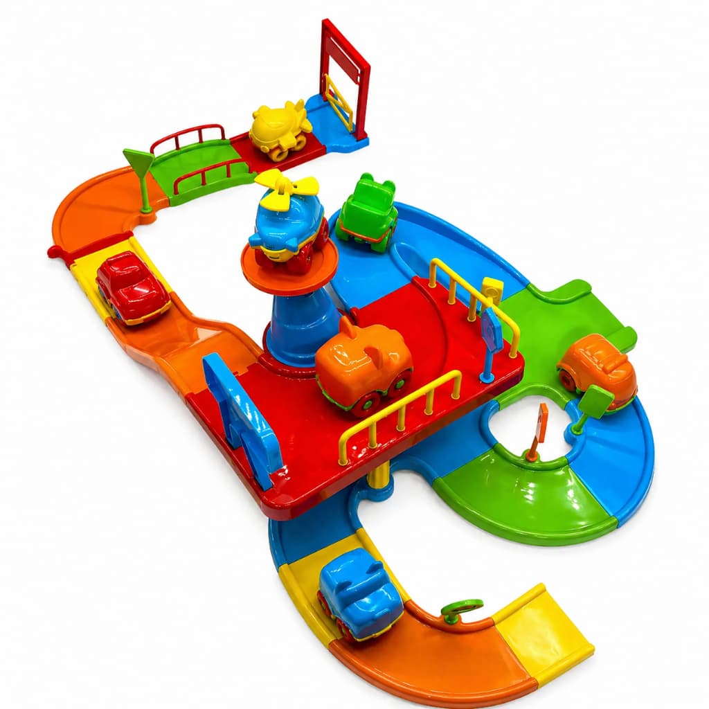 Brinquedo Infantil Pista de Carrinho Rampa Corrida 37 Peças Carros Coloridos Menino Educativo Top3D