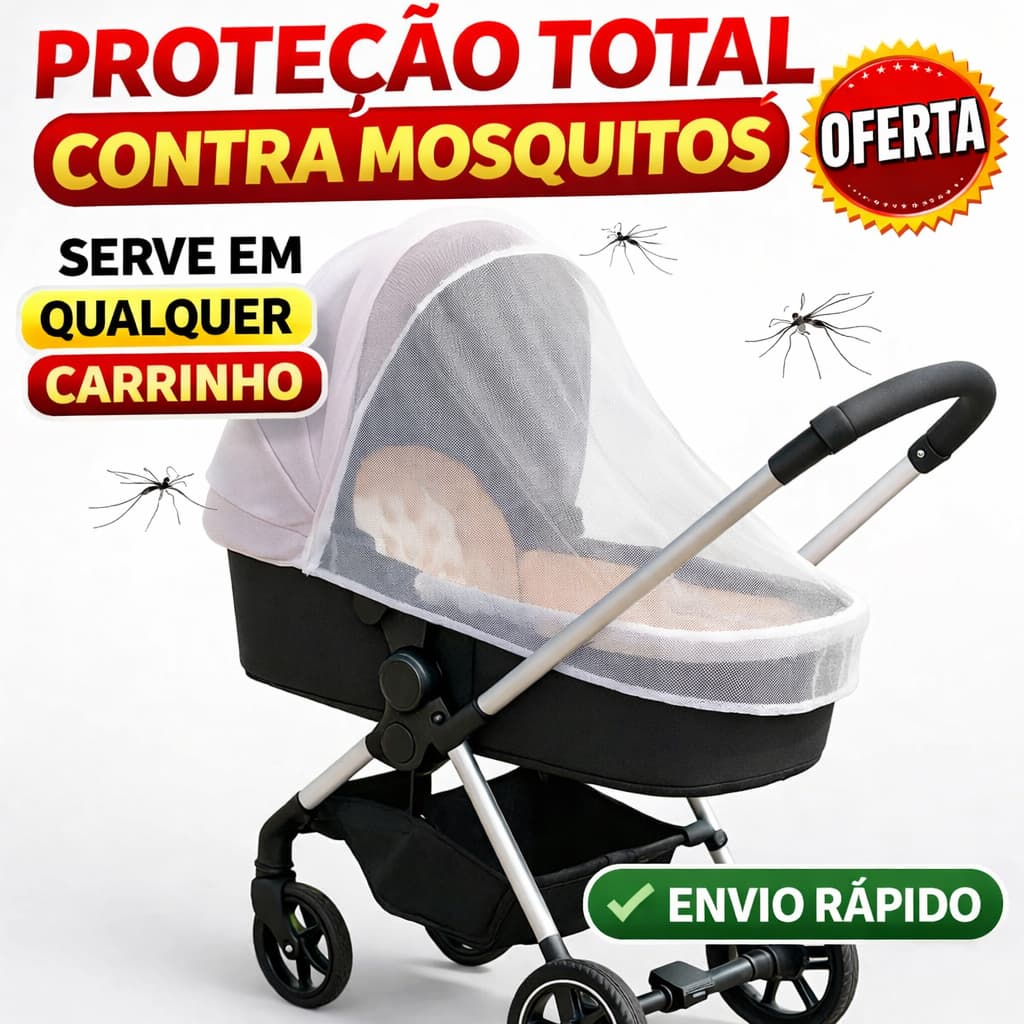 Mosquiteiro Protetor De Insetos Universal Carrinho De Bebê