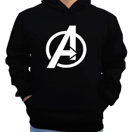 Moletom Vingadores Avengers Capuz e Bolso Canguru Unissex Algodão Casaco Blusa de Frio Heróis