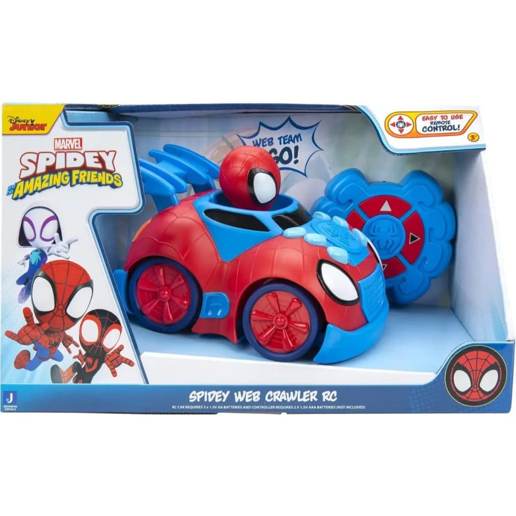 Carrinho Controle Remoto Spidey RC Infantil Marvel Fácil de Usar + Controle
