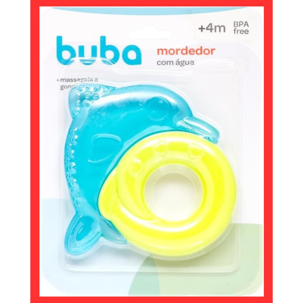 Mordedor com Água Buba Golfinho +4 Meses BPA Free Alívio Dentição Bebê