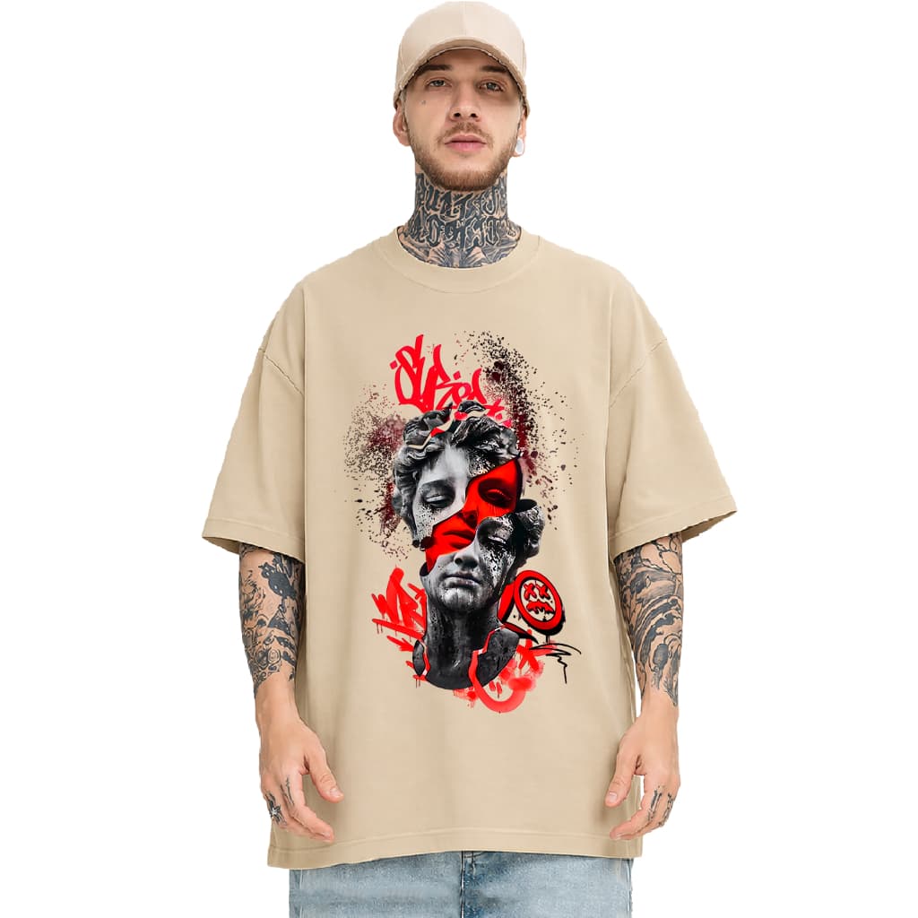 Camiseta Unissex Oversized 585 - Estampa Grafite Artística, Arte Contemporânea e Moderna