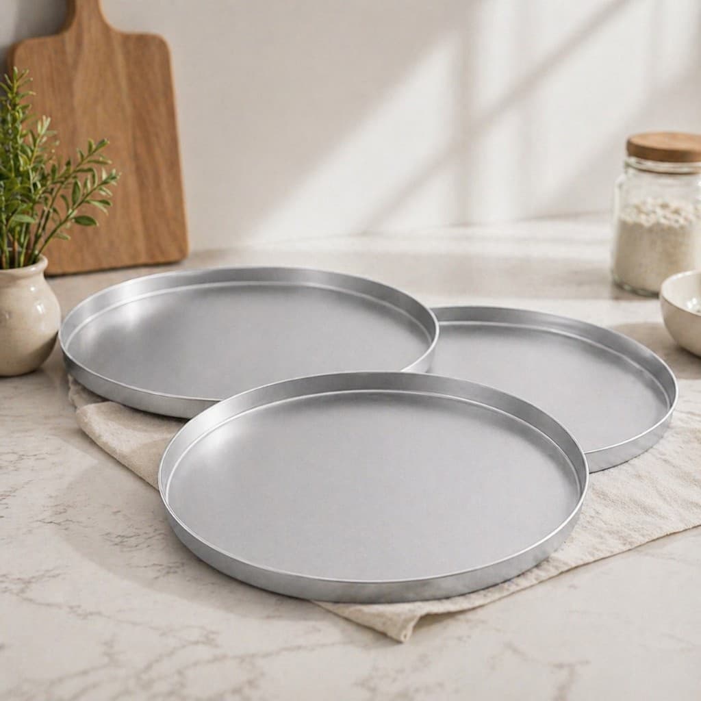 Kit 3 Forma Bandeja De Pizza Alumínio Redonda Econômico 35 cm