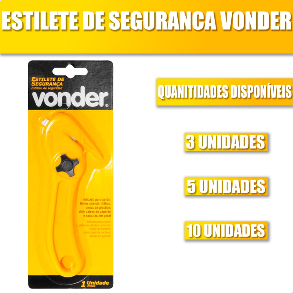 Kit Estilete de Segurança com Retração Automática Profissional Lâmina Retráctil Resistente