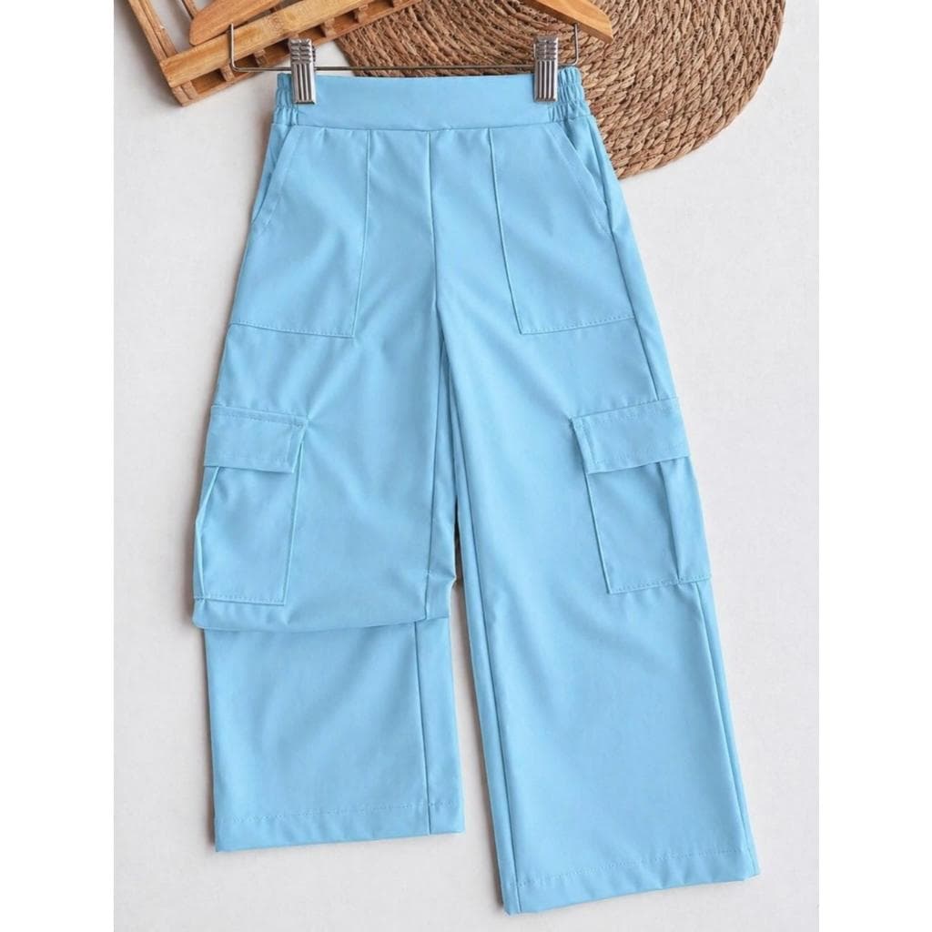 Calça cargo alfaitaria infantil, Calça Wide leg infantil
