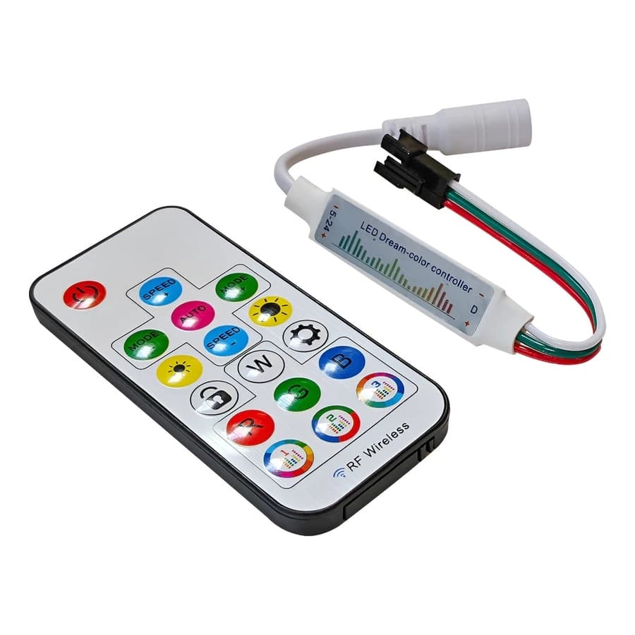 Controle Controladora Led Ritmica Som Musical Ws2811 2812 Luz Rgb Tensão De Operação 5-12v
