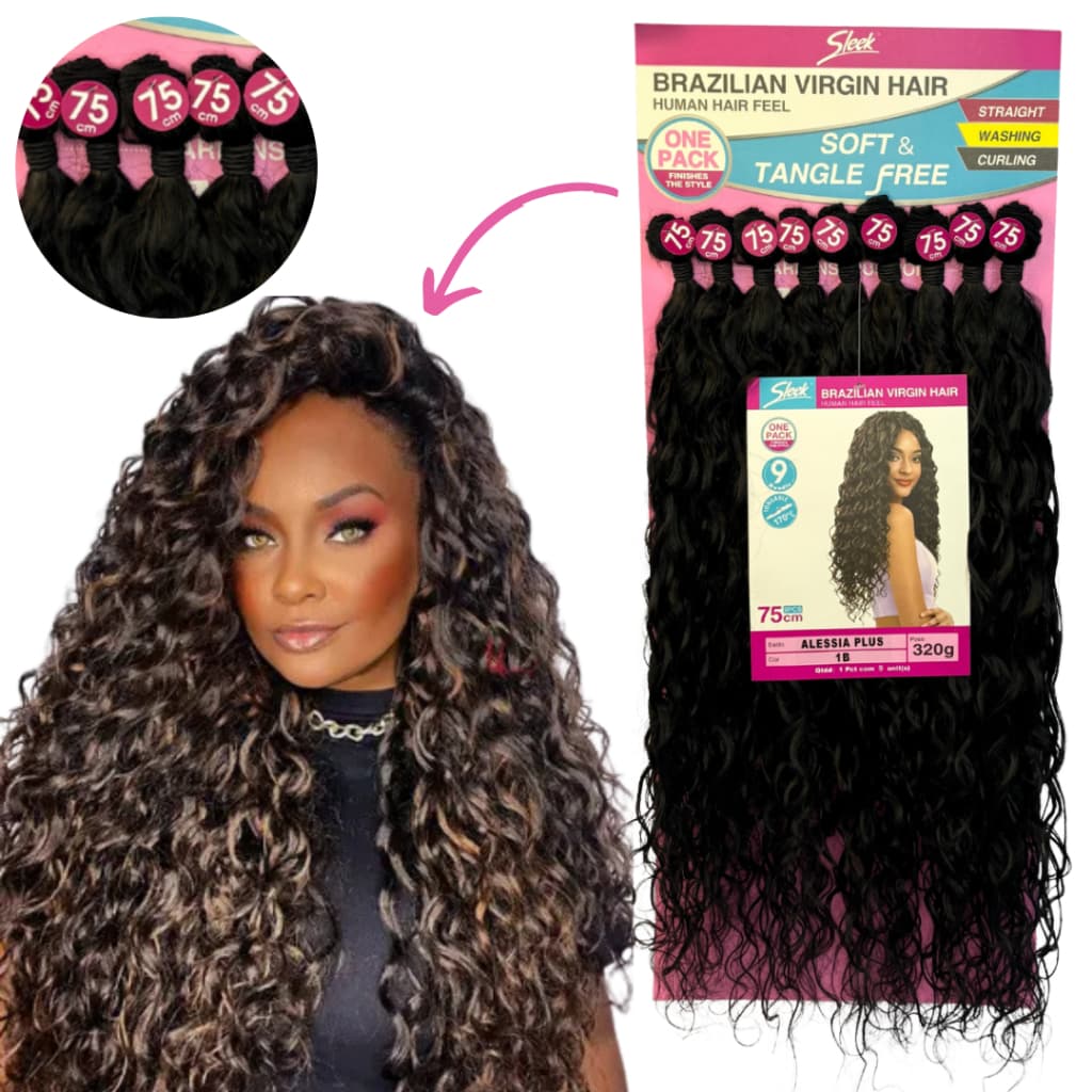 Cabelo Bio Fibra Human Hair Cacheado Rebecca Sleek Alessia Plus Na Tela 75cm 320gr