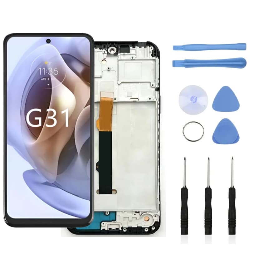 Tela Frontal Touch Display Lcd Compativel Moto G31 Xt2173 Com Aro