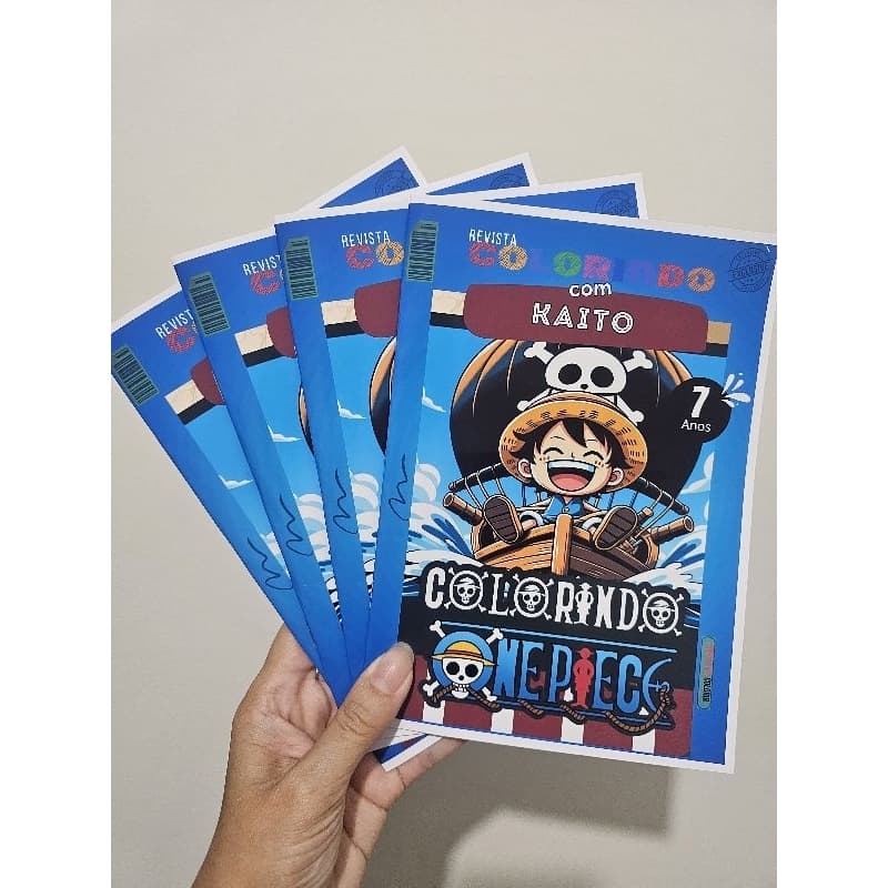 Kit Revistinha revista Livro de Colorir Infantil   Festa Lembrancinha Prenda PERSONALIZADO - ONE PIECE livrinho