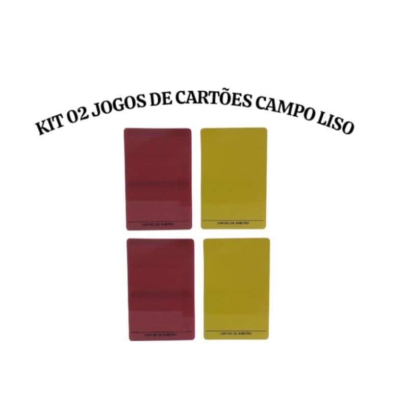 Kit 02 Jogos de Cartões de Arbitro Campo Liso