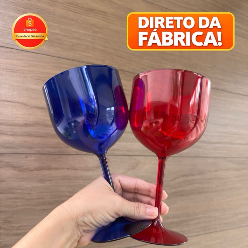 Kit 06 Taças de Gin 580ml Acrílico Premium - Sem Personalização | Ideal para Festas e Eventos