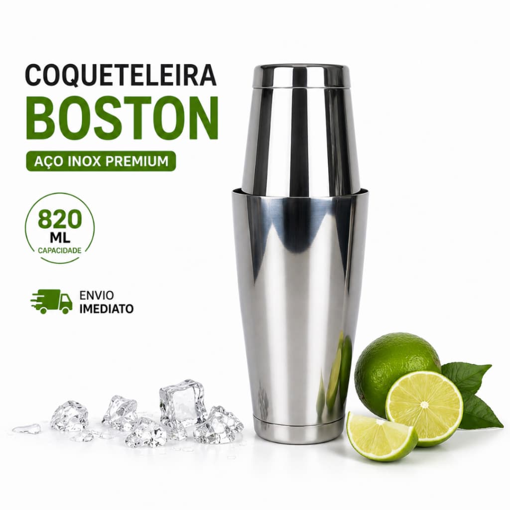 Coqueteleira Barman 820ml Inox p/ Caipirinha Drinks - Ideal para Bartenders em Bares, Festas, Casa e Eventos