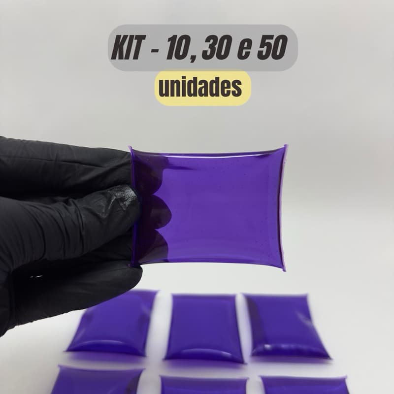 Gelo Gel Térmico Reutilizável Roxo Sachê 5x6,5cm - Lancheira Pós Estética Odonto