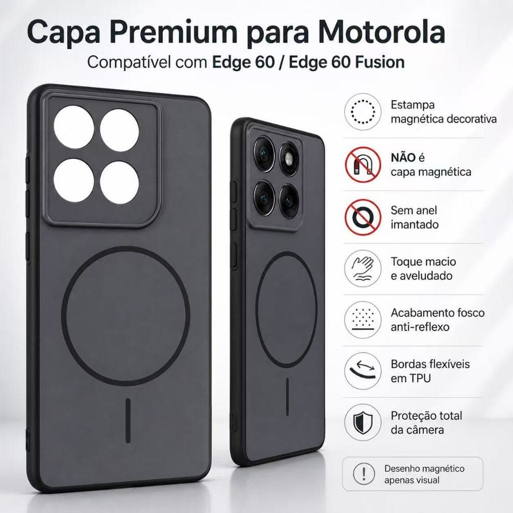 Capa Edge 60/60 Fusion Silicone Fosca Anti-queda/dedo Câmera
