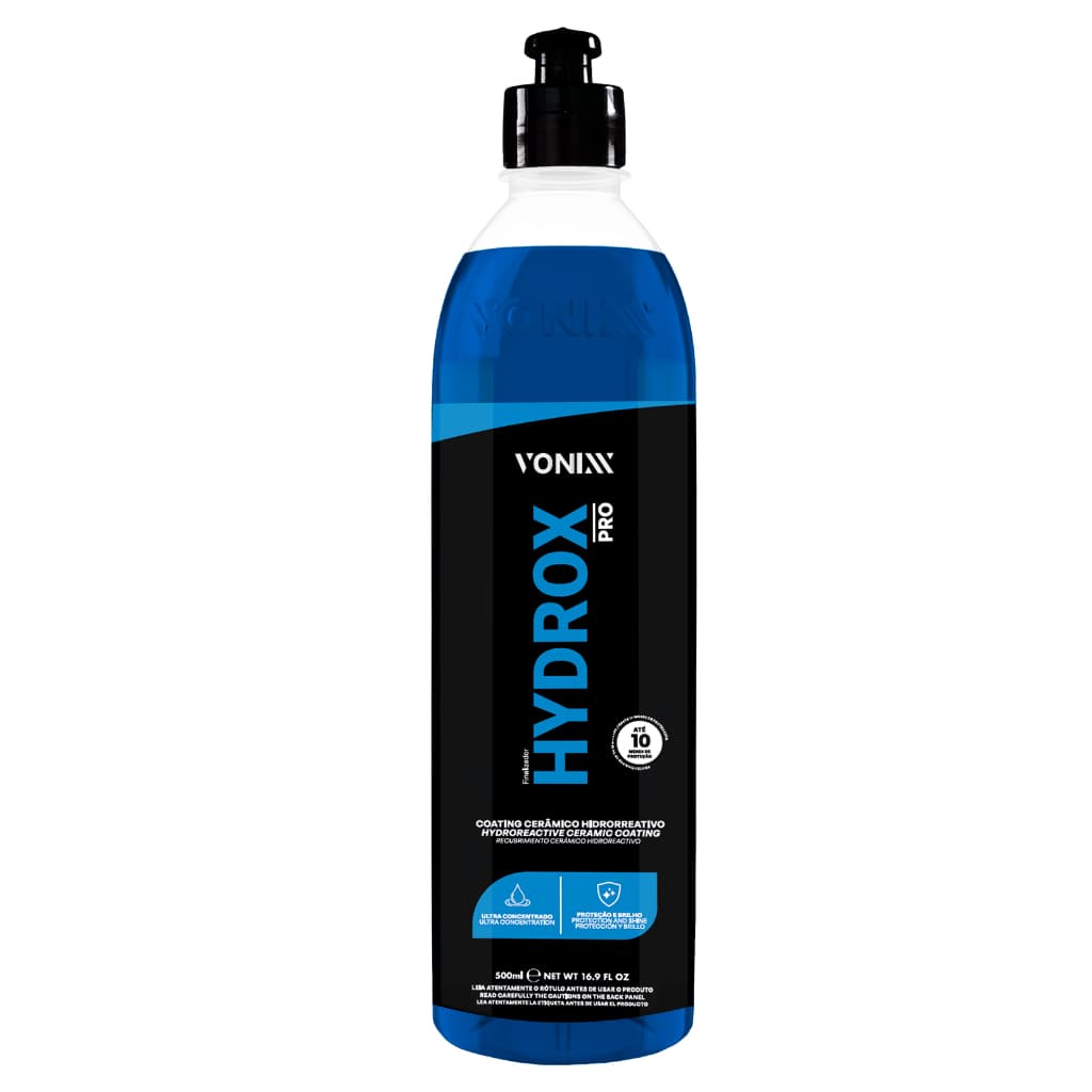 HYDROX PRO 500ML COATING CERÂMICO HIDRORREATIVO PROTEÇÃO 10 MESES BRILHO INTENSO