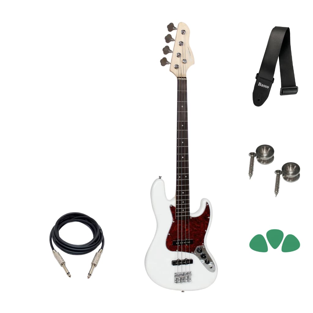 Contra Baixo Giannini 4 Cordas Passivo Branco Gb-100 Wh/tt