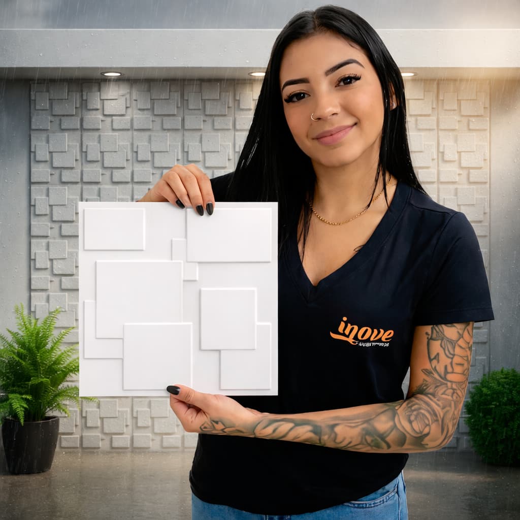 Kit 100 Placas 3D em PVC 25x25 cm para Revestimento de Paredes – Decorativo e Moderno