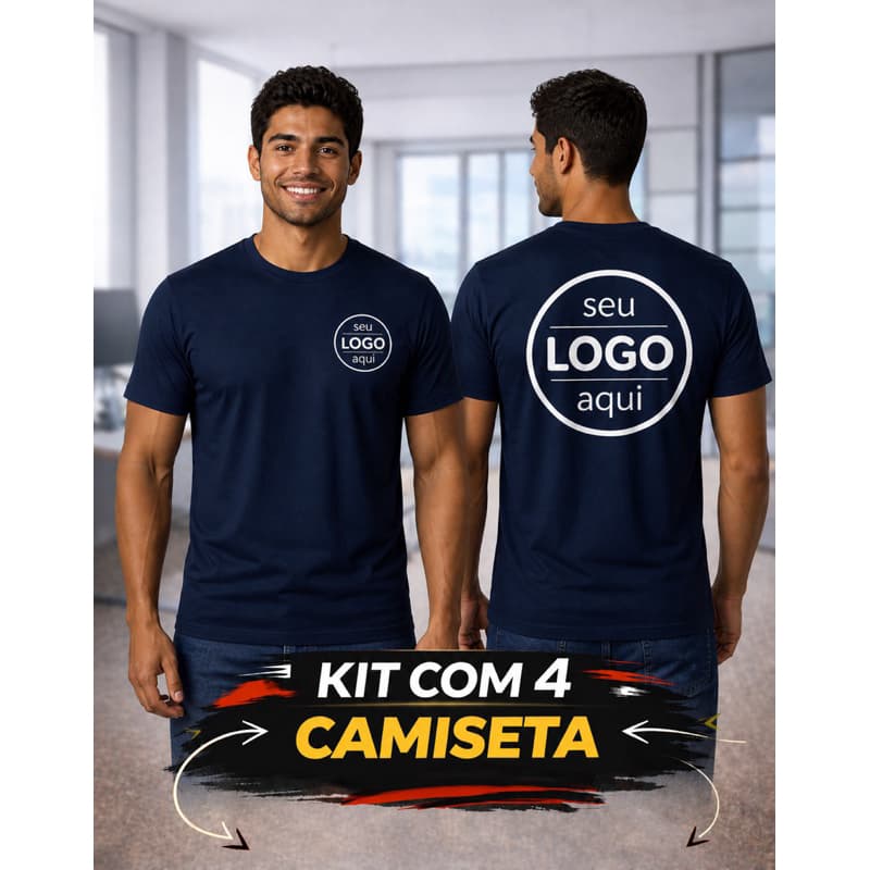 Kit 4 Camisetas Dry Fit Personalizadas – Conforto e Estilo Profissional P ao G4