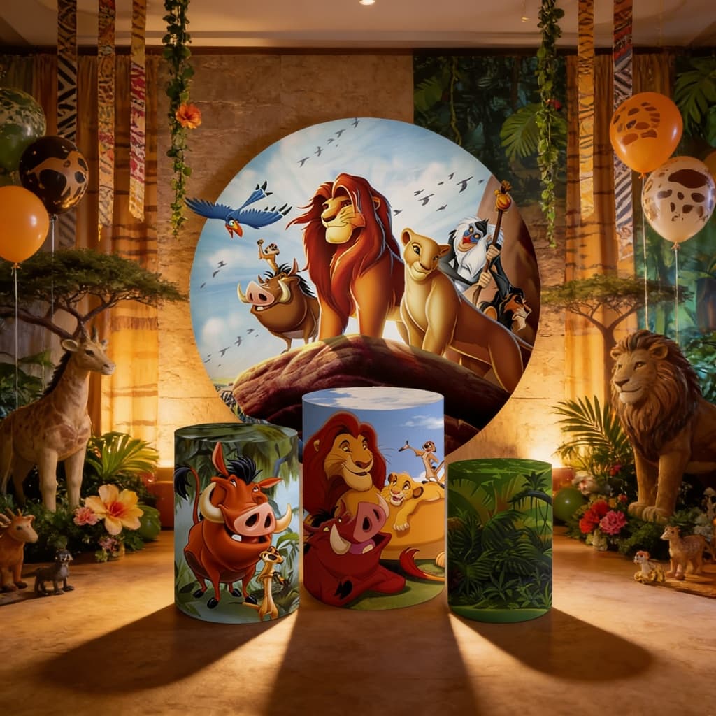 Kit Trio Capa de Cilindro Capa de Painel Leão Rei Selva