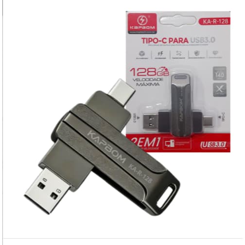Pendrive 128GB Unidade Flash TIPO-C para USB 3.0 de Alta Velocidade Kapbom KA-R128