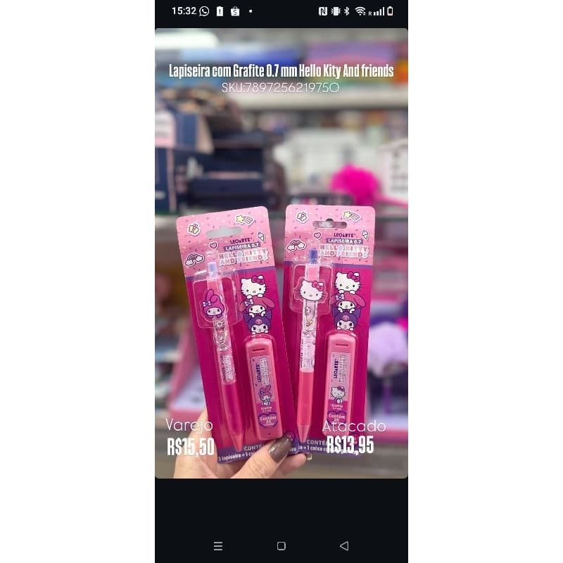 lapiseira hello kitty 💓 já vem com os grafites