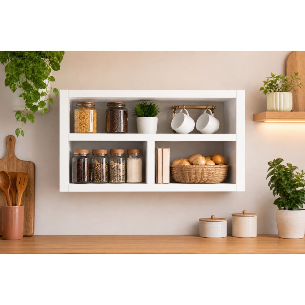 Nicho Decorativo 47CM com Prateleiras em MDF Branco 15mm | Parede Organização e Decoração