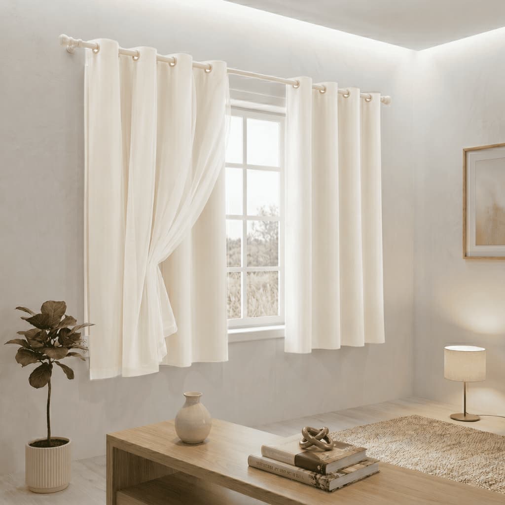 Cortina Blackout Blecaute Com Tecido Voil 2,00 X 1,40 Veda Luz