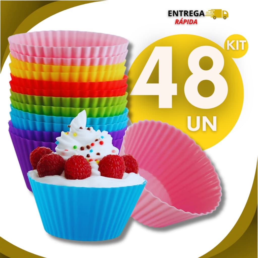 Mini Forminha De Silicone  Para Bolo Bolinhos Muffins Forma De Cupcakes Colorido Utilidades Confeitaria