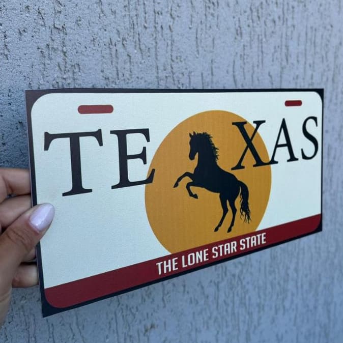Placa Quadro Carro Americana Texas Sala Garagem Escritório Decorativa Retro Antiga  30x15cm