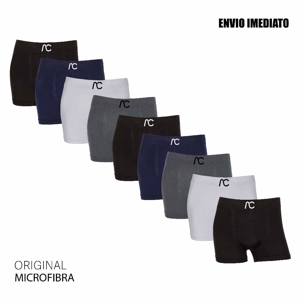 Kit 4 ou 9 cuecas boxer microfibra Original marca AC Sem Costura